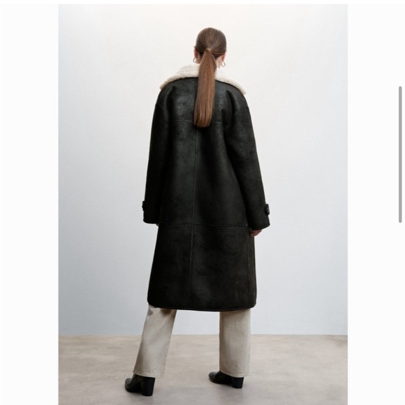 MANGO Oversized Faux Shearling coat size XS - Picture 3 of 8